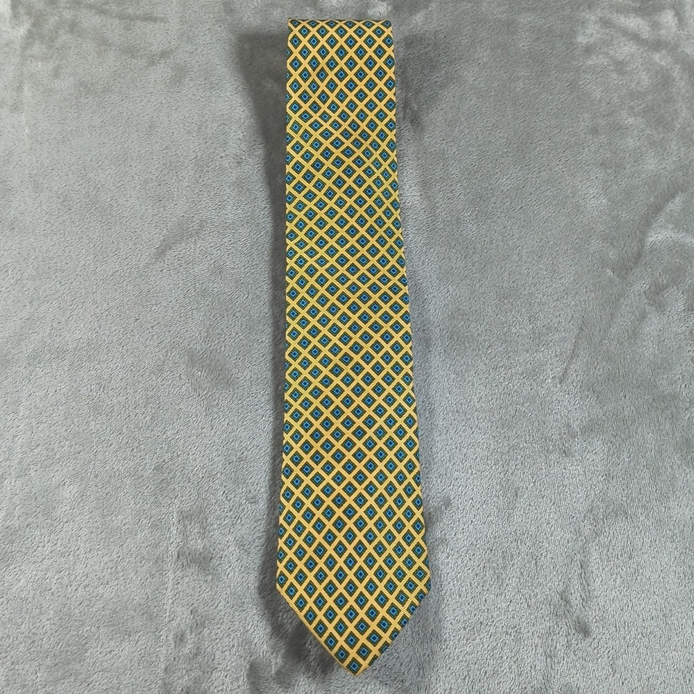 Vintage Brooks Brothers Makers Tie Mens 61x3.5 Silk Geometric Check Abstract USA